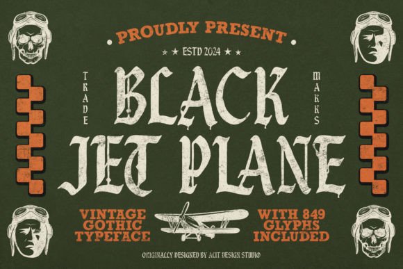 Black Jet Plane Font for Bold Branding