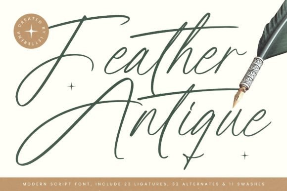 Feather Antique Font for Web Design