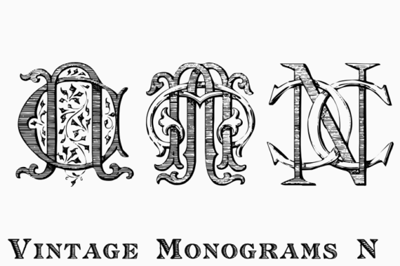 Vintage Monograms N: A Font for Timeless Branding